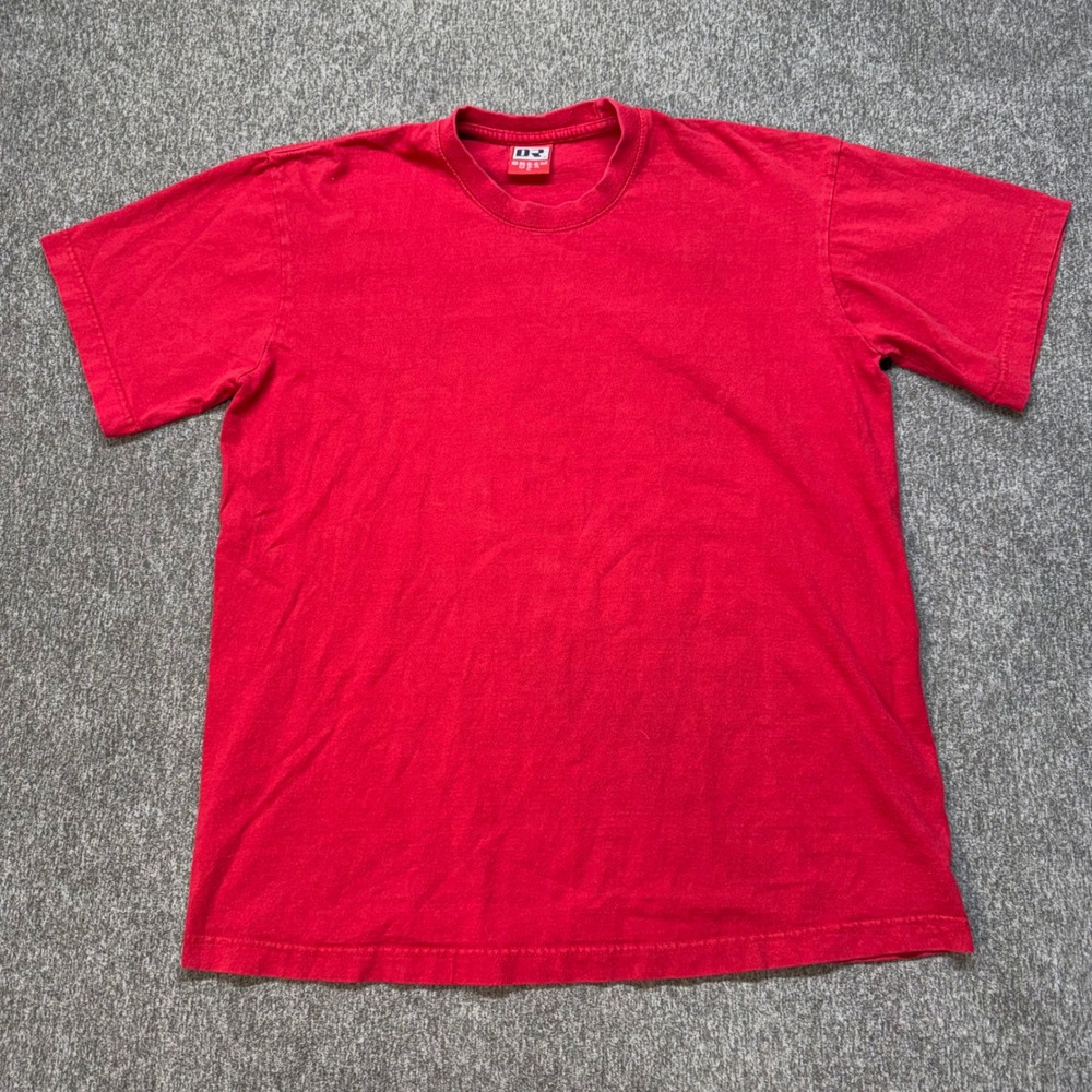 Dream USA Heavy Cotton T-Shirt Mens Large Red Short Sleeve Crewneck Streetwear